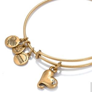 Alex and Ani Cupid Heart Charm Bangle Bracelet, Gold